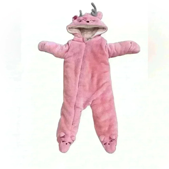 Koala Baby Infant 1-piece Fleece Jumper Bunting Winter Pink Size 6-9 Months - Picture 1 of 8